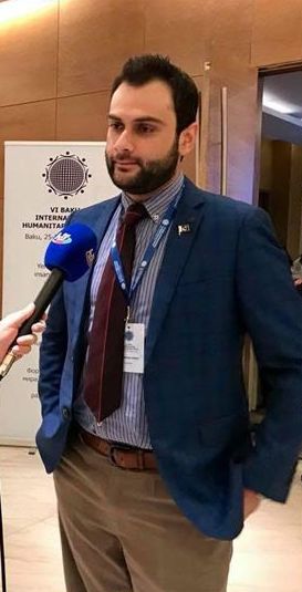 Sahibzada Muhammad Saeed in a media interview at Baku International Humanitarian Forum