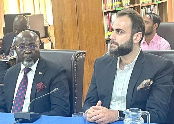 Sahibzada Muhammad Saeed participating in a diplomatic roundtable discussion